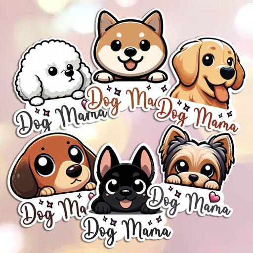 5-pack stickers: Dog Mama