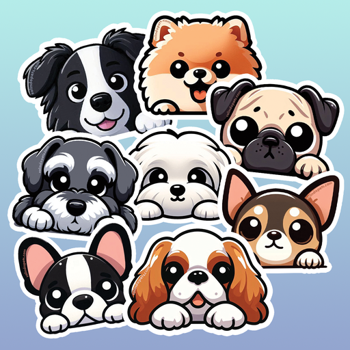 Sticker: (by breeds) Dog Faces